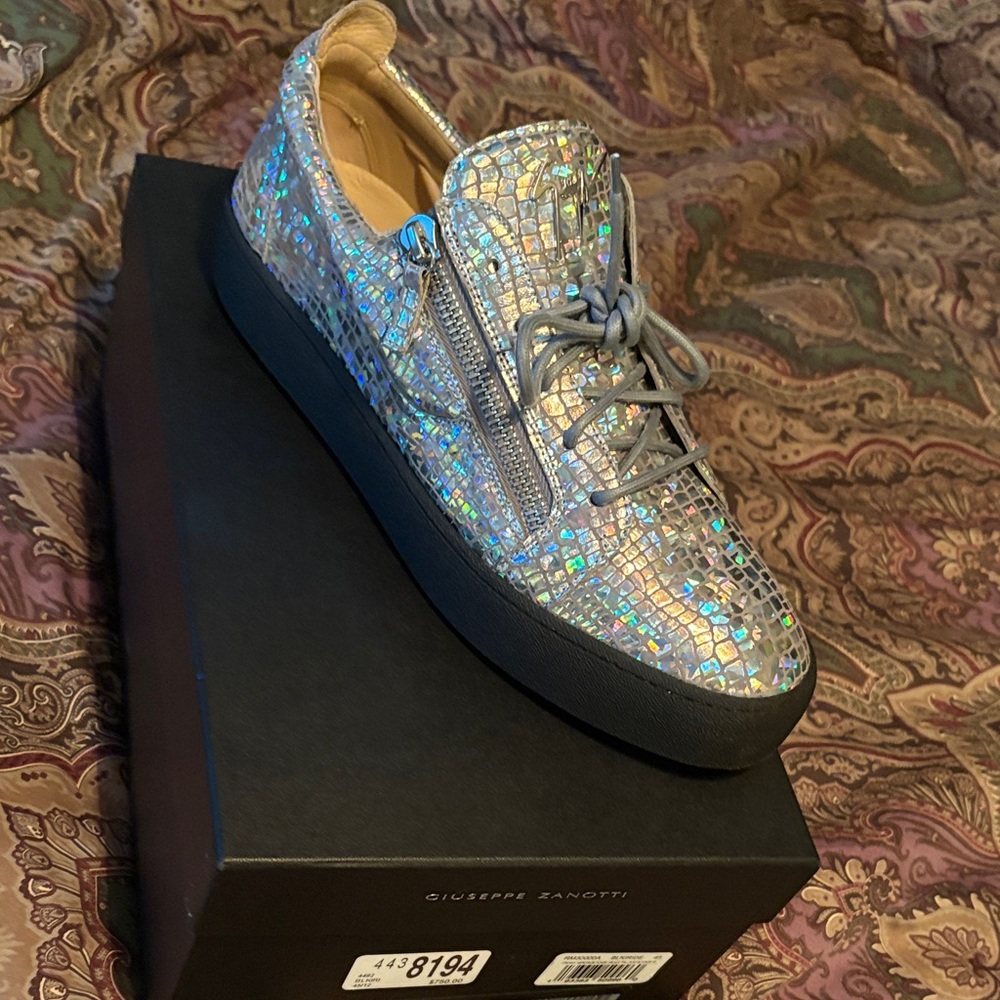 Giuseppe Zanotti Iridescent Silver Sneakers